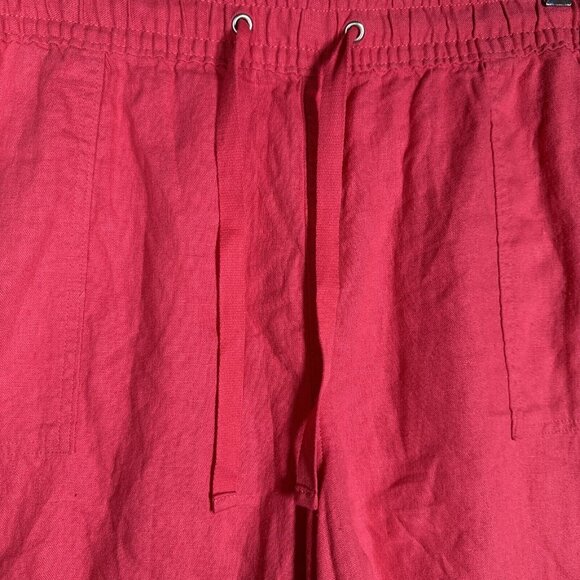 Nautica Linen Viscose Pull On Casual Shorts Pink Drawstring Pockets ~ Size XXL - Picture 8 of 12